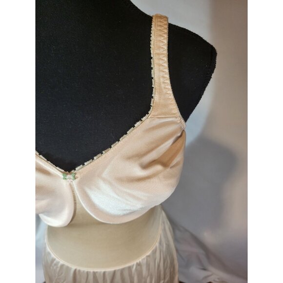 Vintage OLGA Full Slip underwire Bra 34DD  vintage style 34319 Beige Nude Lace L - Picture 2 of 8